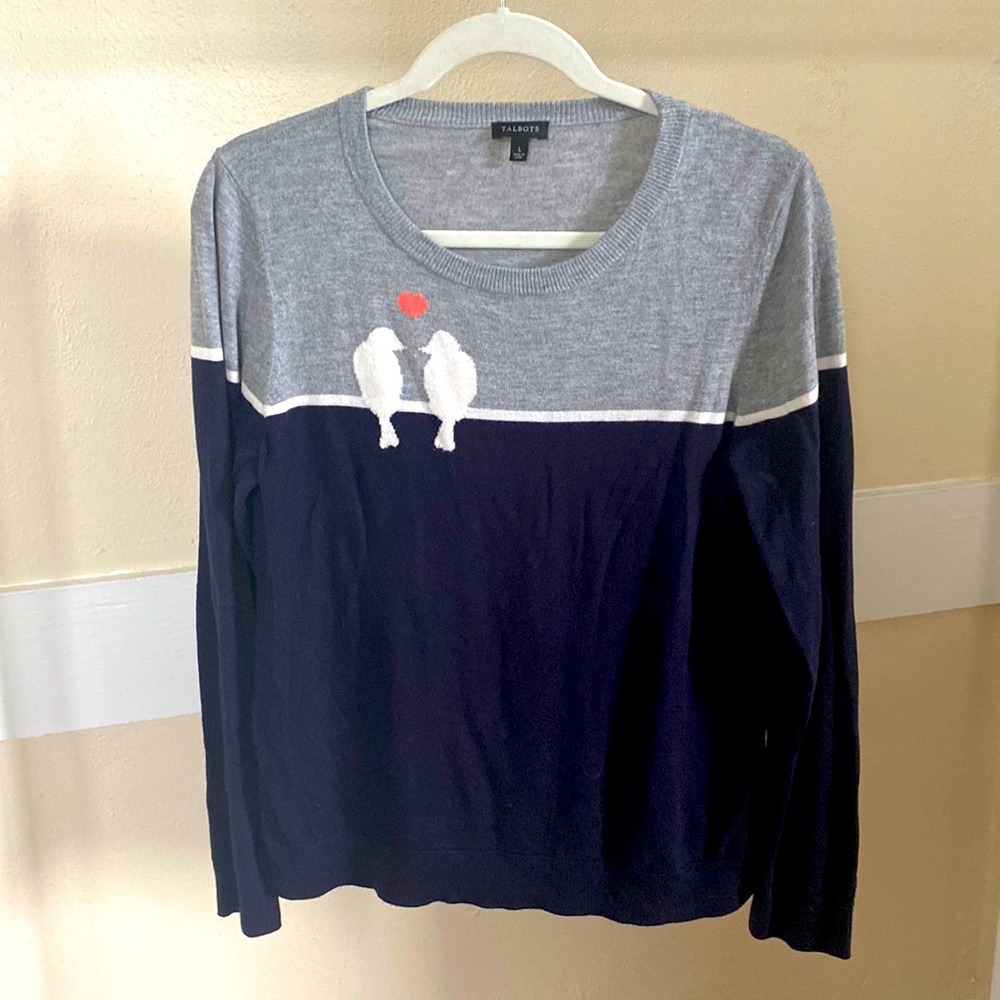 Talbots, Large, Sweater with love birds
